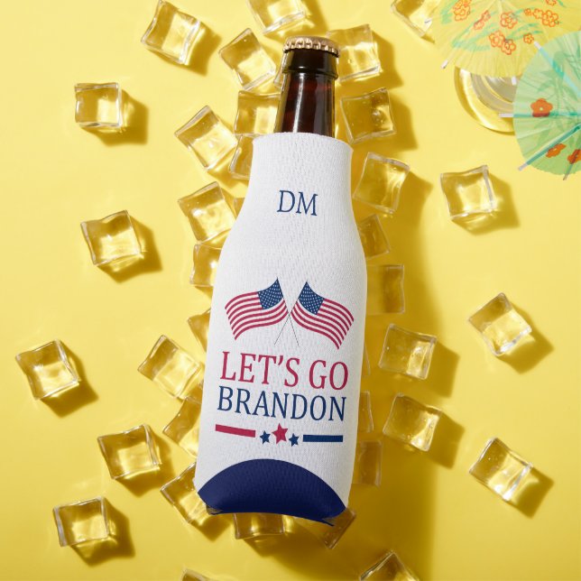 Enfriador De Botellas Banderas de EE.UU. Vamos Monograma Brandon (Verano in situ)
