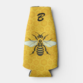 Enfriador De Botellas Bee Honeycomb Monogram Honeybee Beehive