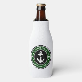 Enfriador De Botellas Bienvenido a bordo de tu nombre de barco Anchor St