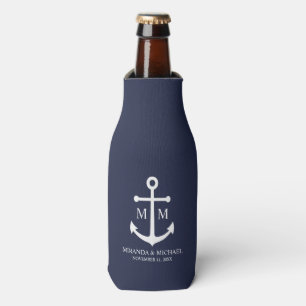 Enfriador De Botellas Boda Ancla Azul Marino Náutico