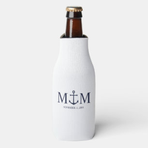 Enfriador De Botellas Boda de Anclaje Azul de la Marina Náutica