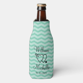 Enfriador De Botellas boda de chevron verde personalizado refrigerador d