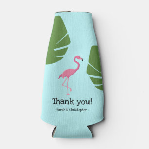 Enfriador De Botellas Boda de destino tropical personalizado Flamingo Ro
