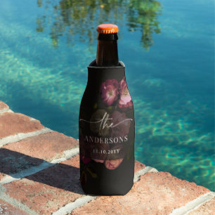 Enfriador De Botellas Boda floral temperamental personalizada oscura