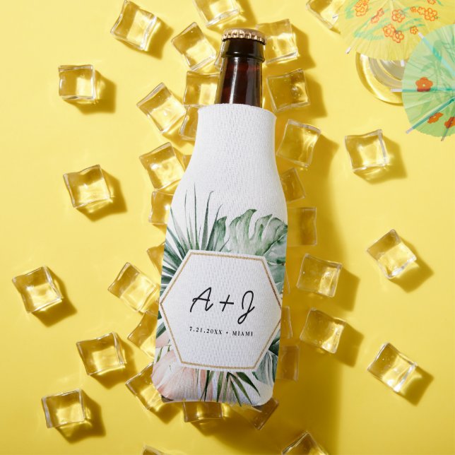 Enfriador De Botellas Boda Tropical Lush Frasco Coser (Verano in situ)