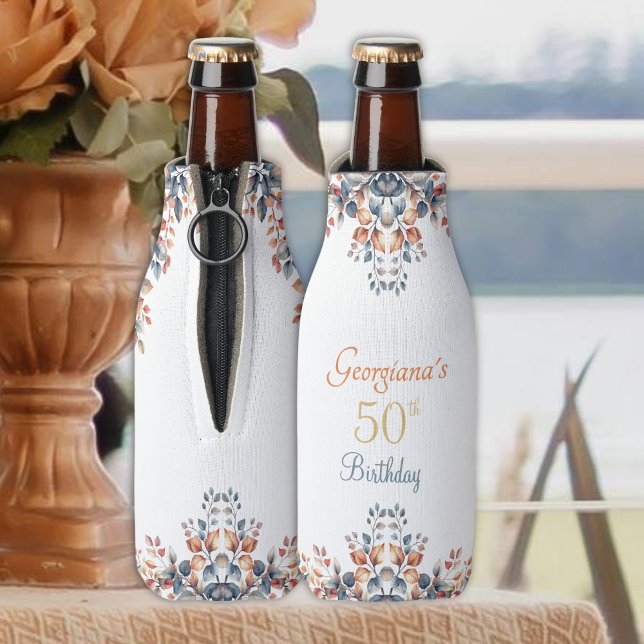 Enfriador De Botellas Boho Autumn deja bott personalizado del 50 cumplea (Subido por el creador)