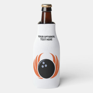 Enfriador De Botellas Bola de bolos con nombre personalizado con llama