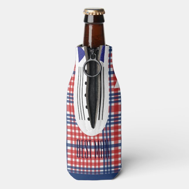Enfriador De Botellas Bola de Fiesta de Kitsch Country Wedom Groom (Reverso de la botella)