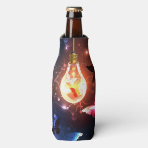 Enfriador De Botellas Bombilla brillante con mariposas nocturnas