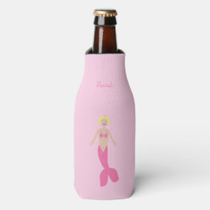 Enfriador De Botellas Bonito Fantasía Rosa Mermaid Nombre personalizado