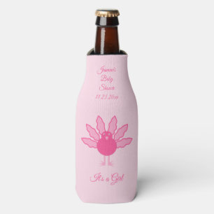 Enfriador De Botellas Bonito Niña Bebé Rosa Agradecimiento Personalizado