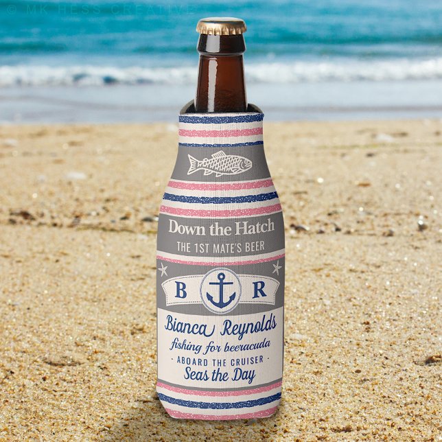 Enfriador De Botellas Bote 1.ᵉʳ Mate Nautical Sailor Beer a rayas (Subido por el creador)