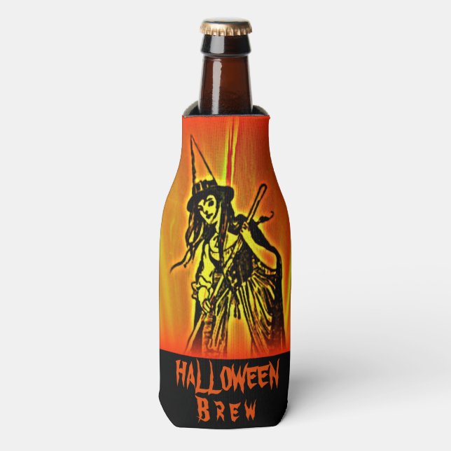 Enfriador De Botellas Botella de Halloween Witch Brew (Frente de la botella)