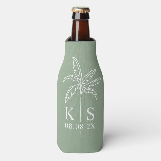 Enfriador De Botellas Botella Groomsmen personalizada con escritura mode (Frente de la botella)