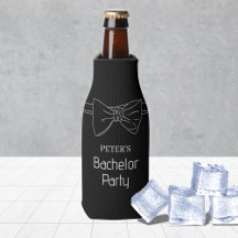 Bow Tie Personalizado Black BachelParty Beer