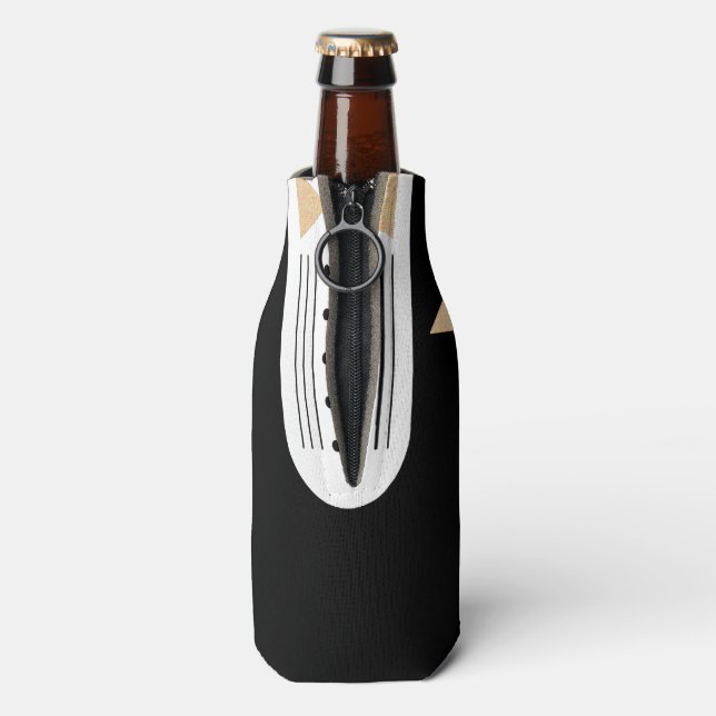 Enfriador De Botellas BRIDE Peach Wedding Party Be My Groomsman (Reverso de la botella)