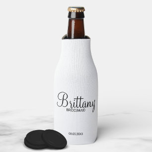 Enfriador De Botellas Bridesmaids personalizadas modernas en blanco y ne