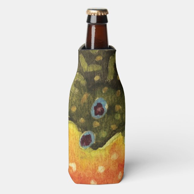 Enfriador De Botellas Brook Trout Fly Fishing Ichthyological Angler's (Frente de la botella)