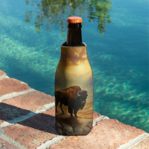 Enfriador De Botellas Buffalo Bison Sunset Silhouette