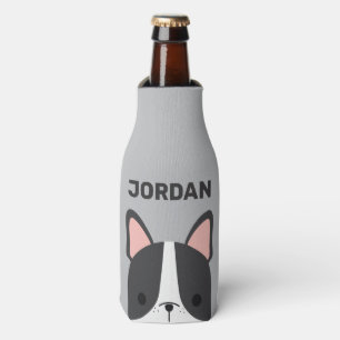 Enfriador De Botellas Bulldog francés lindo con nombre personalizado