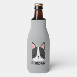 Enfriador De Botellas Bulldog francés lindo con nombre personalizado