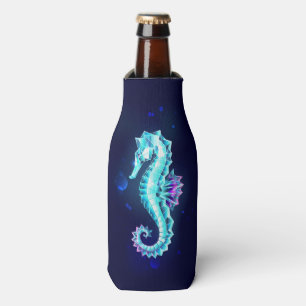 Enfriador De Botellas caballito de mar de hielo de cristal sobre fondo a