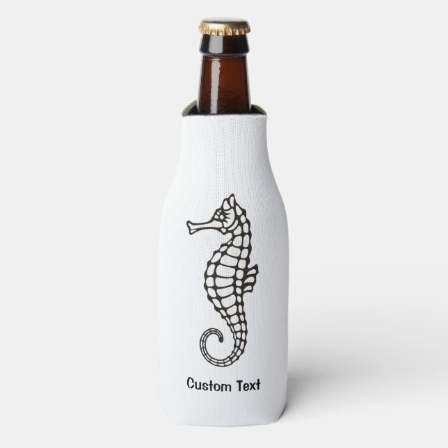 Enfriador De Botellas Caballo de mar negro (Frente de la botella)