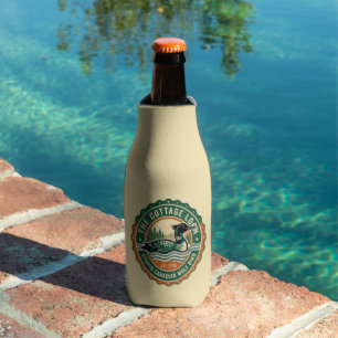 Enfriador De Botellas Cabaña Luna Lobo Pájaro Canadiense Estúpido