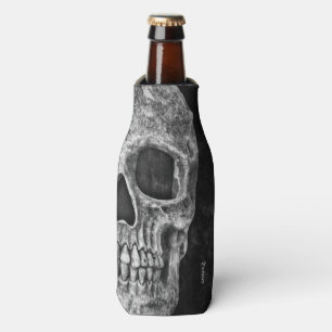 Enfriador De Botellas Cabeza De Medio Calavero De Guay Gótica Negro Y Bl