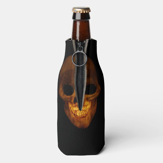 Enfriador De Botellas Cabeza dividida de cráneo dorado (Reverso de la botella)