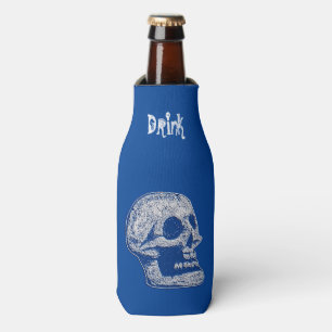 Enfriador De Botellas Calavera - Bebida-Blanco/Azul