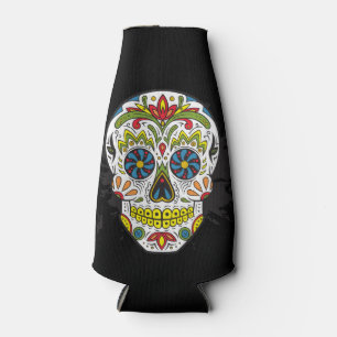 Enfriador De Botellas Calavera de tatuaje de calavera de azúcar o frasco