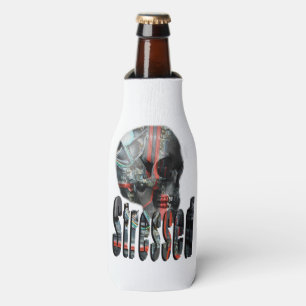 Enfriador De Botellas Calavera Estresada Llena De Cerebros Informáticos,