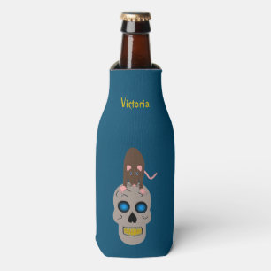 Enfriador De Botellas Calavera gótica y Personalizado de Rat Halloween