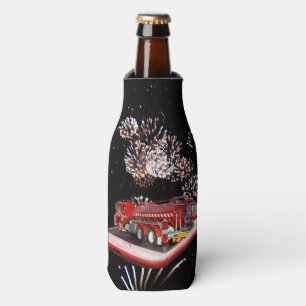 Enfriador De Botellas Camión De Fuego Popout Art Con Fuegos De Fuego,