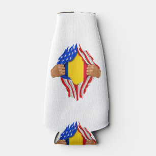 Enfriador De Botellas Camiseta Sangre Rumana Dentro de Mí Bandera de Rum
