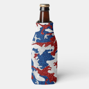 Enfriador De Botellas Camo Rojo, Blanco y Azul con Brillo para el 4 de J