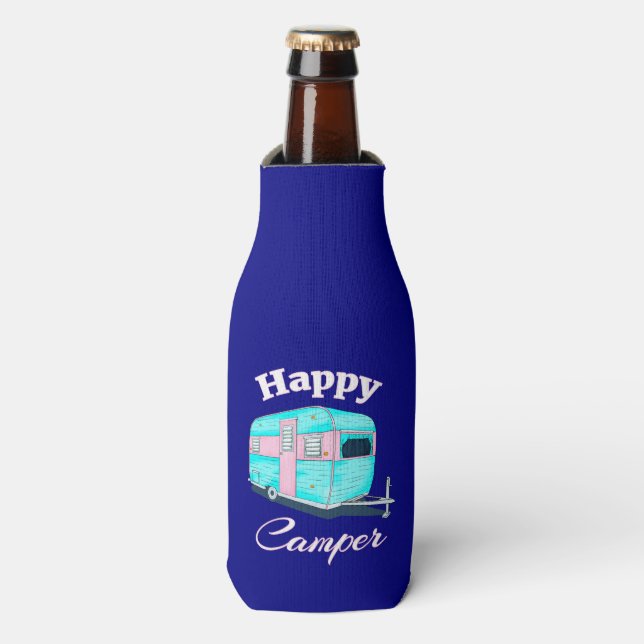 Enfriador De Botellas Camping Happy Camper Trailer (Frente de la botella)