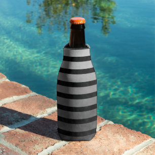 Enfriador De Botellas Camuflaje negro y gris con rayas de línea texturiz