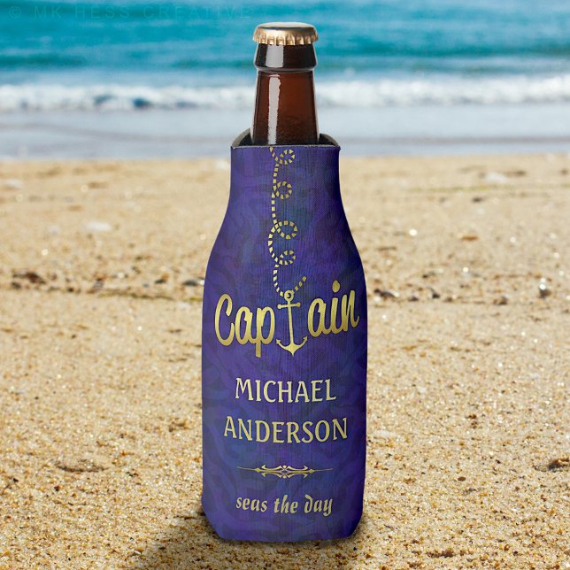 Enfriador De Botellas Capitán de barco de barca náutica | Nombre persona (Subido por el creador)