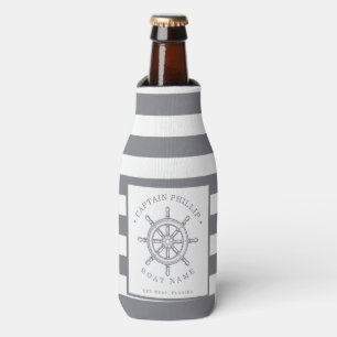 Enfriador De Botellas Capitán del barco Gris pizarra personalizada