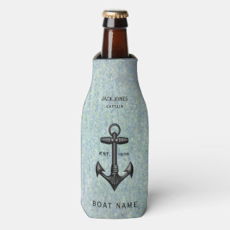 Enfriador De Botellas Capitán del barco Sailor del Ancla de Hierro de la