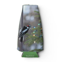 Carpintero lechoso y árbol de Navidad