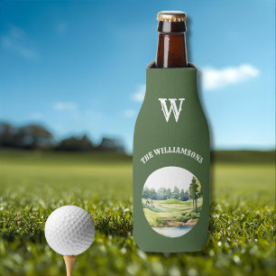 Enfriador De Botellas Carrito de Curso de Golf Orientado a la Acuarela d