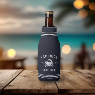 Enfriador De Botellas Casa costera personalizada de cangrejo ruso de la