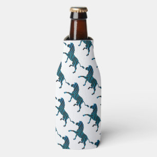 Enfriador De Botellas Cebra de silueta negra y azul