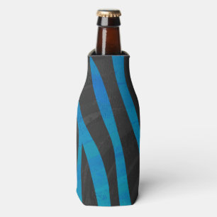 Enfriador De Botellas Cebra Estampado Negro y Azul