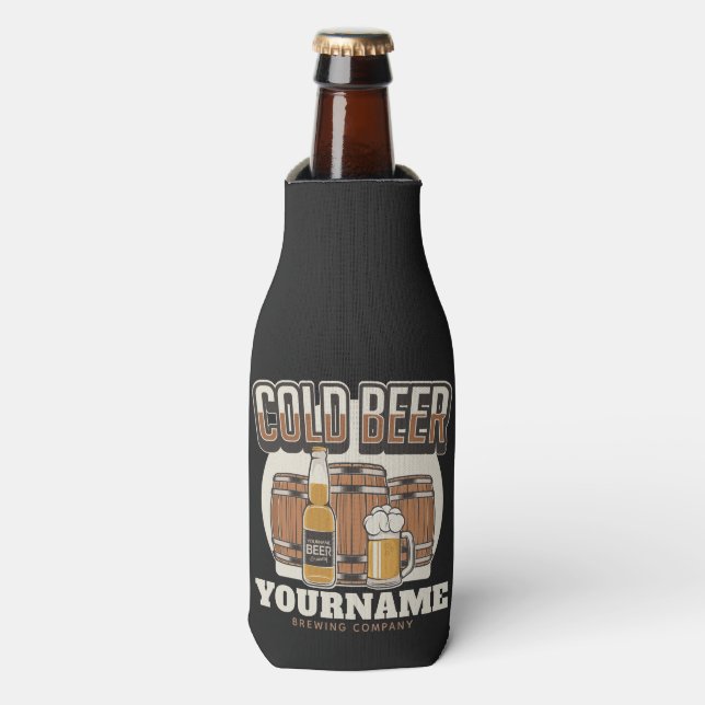 Enfriador De Botellas Cerveza Fría Personalizada Tonelería Cervecería El (Frente de la botella)
