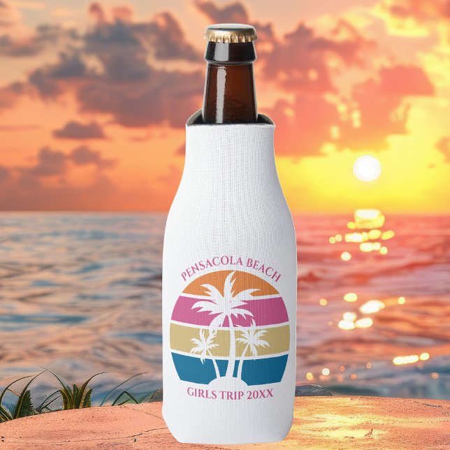 Enfriador De Botellas Chicas de la playa Cute Viaje Palm Trees Personali (Subido por el creador)