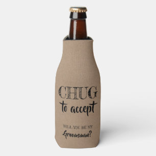 Enfriador De Botellas Chug A Aceptar - Divertida Propuesta De Groomsman